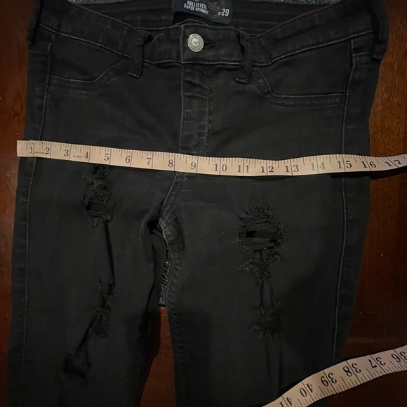 Hollister Black Super Skinny Advanced Stretch Distressed Skinny Jeans Size 9/29 - Picture 8 of 13